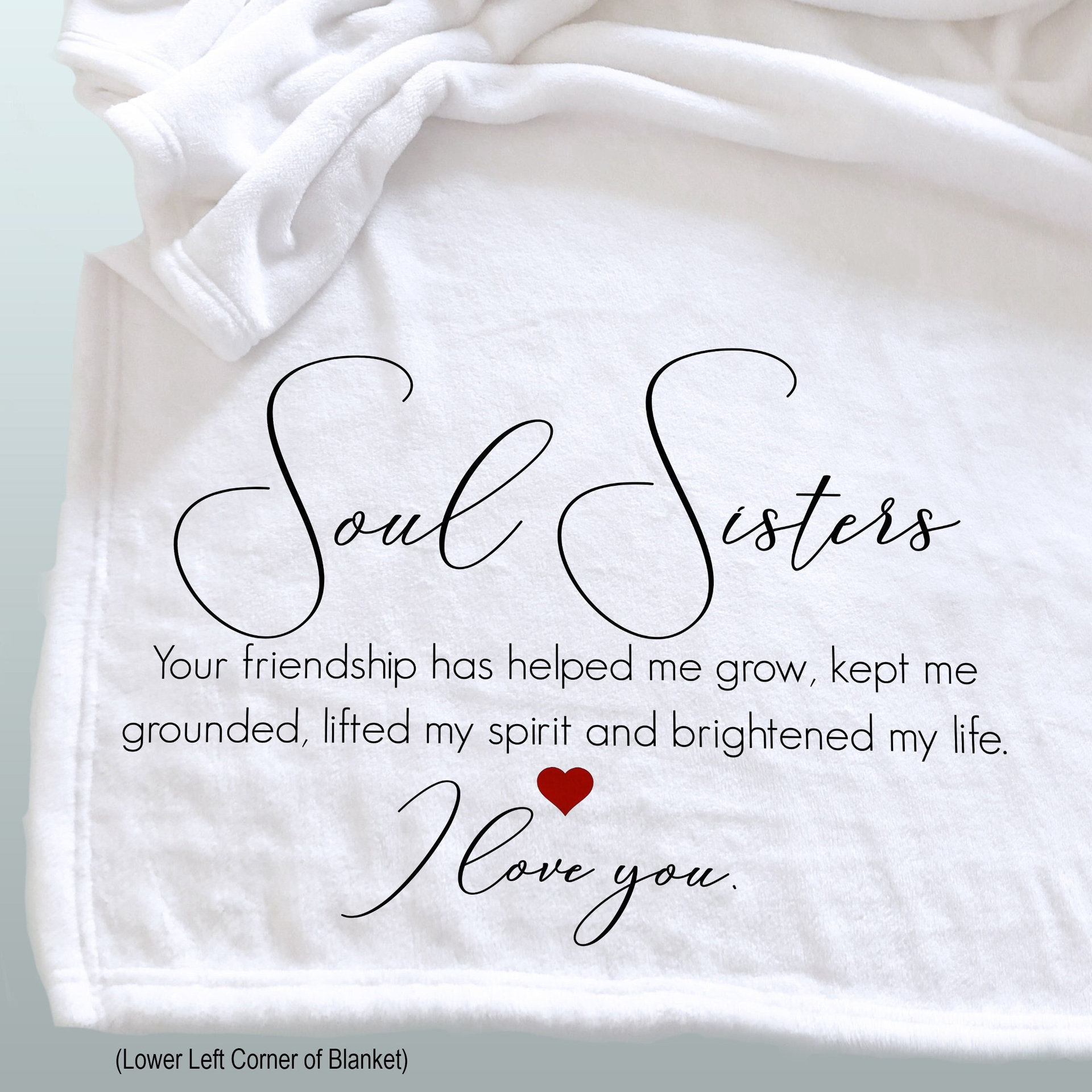 Beautiful personalized throw blanket for your Soul Sister.