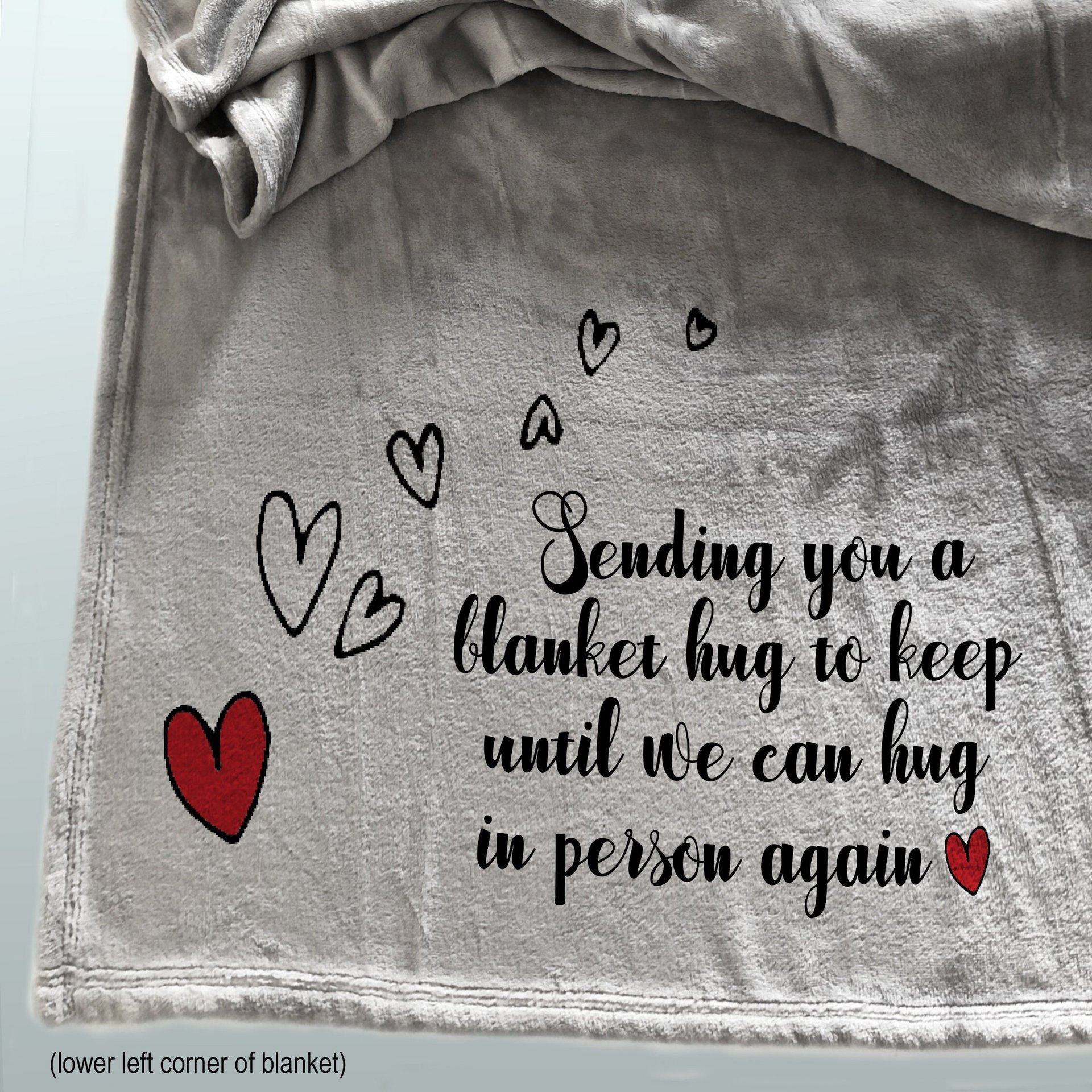 Sending you hugs custom throw blanket, cozy fleece personalized blanket