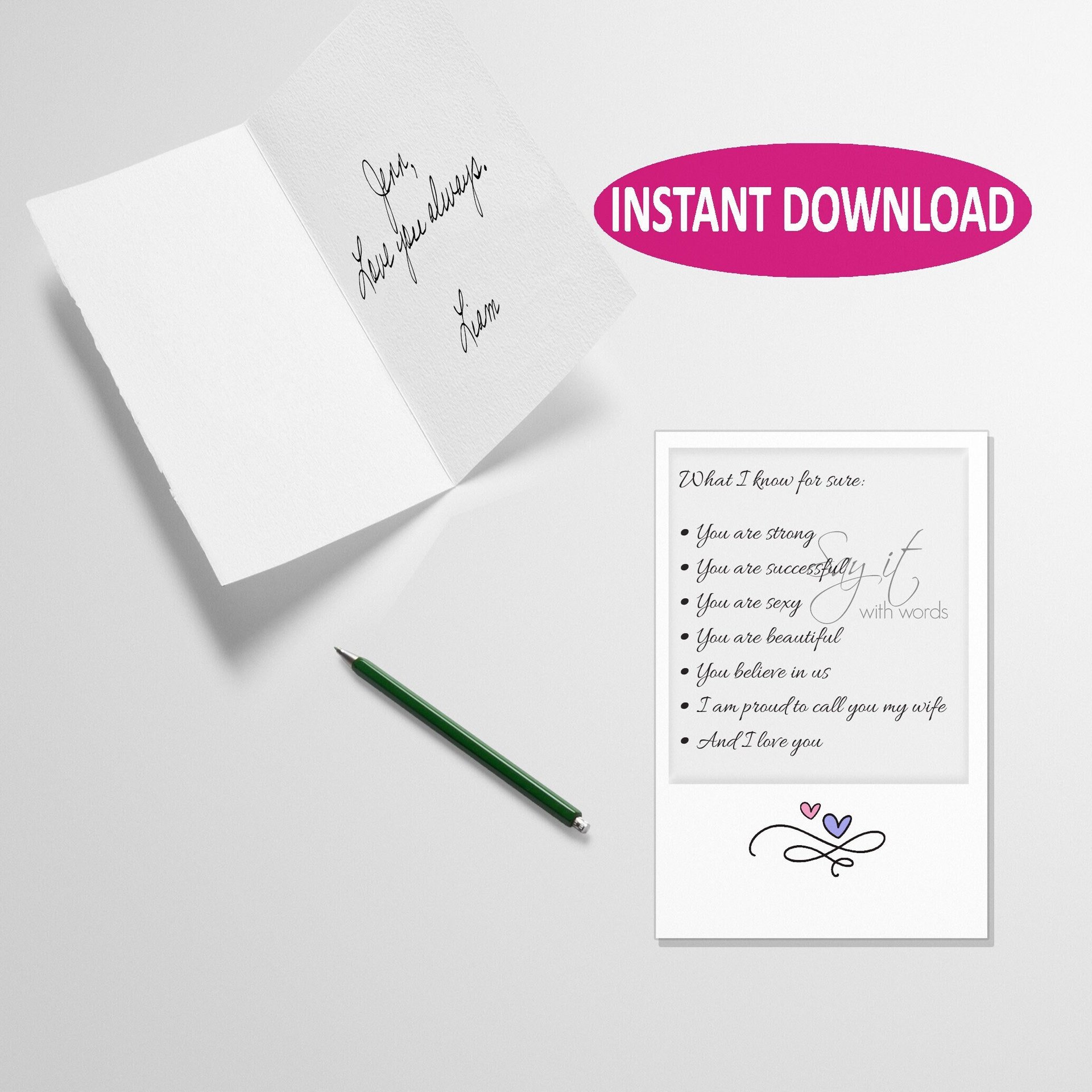 Digital greeting card, card for a your wife what I know for sure about my wife, a Valentine's card for your wife
