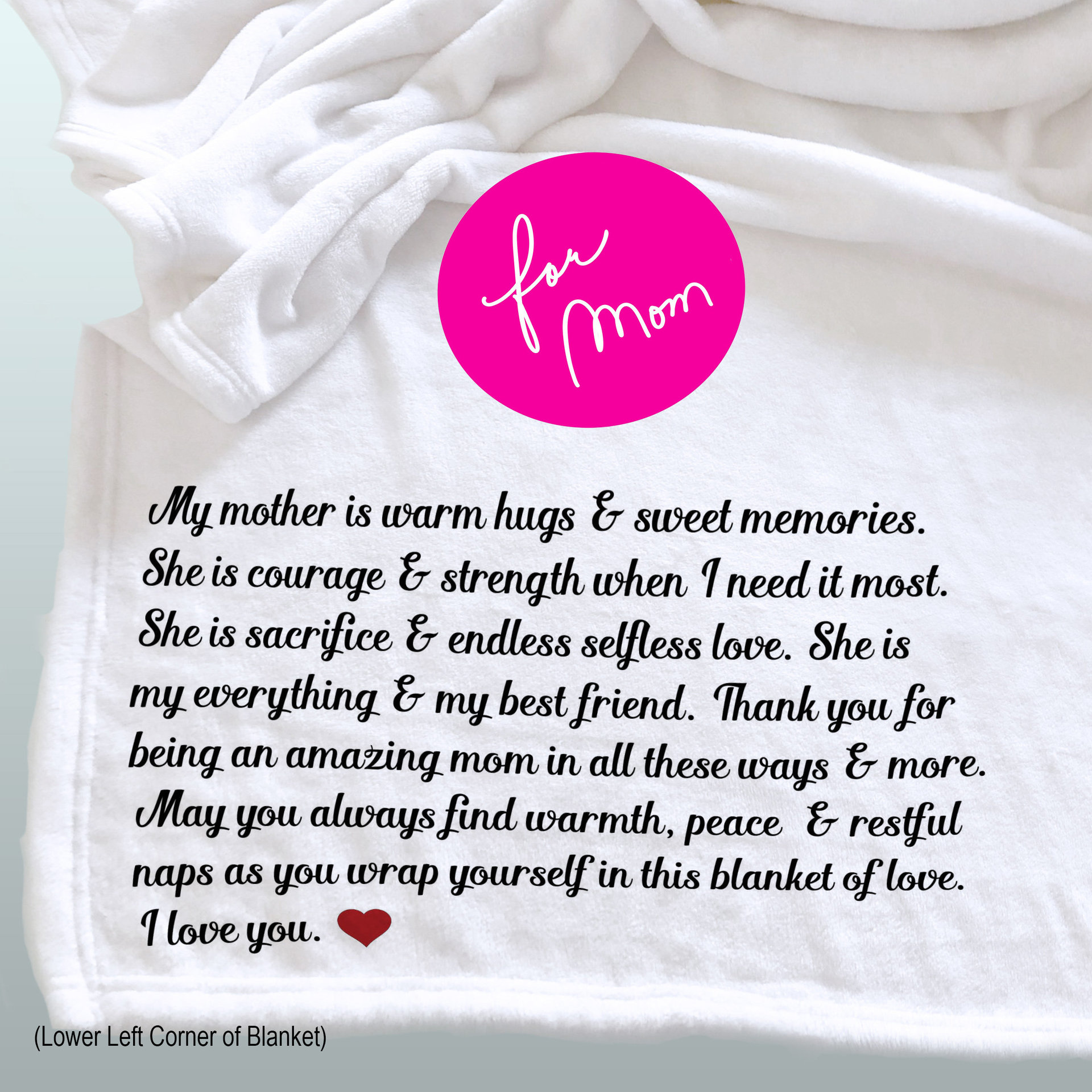 Personalized blanket for Mom, My Mom is Warm Hugs