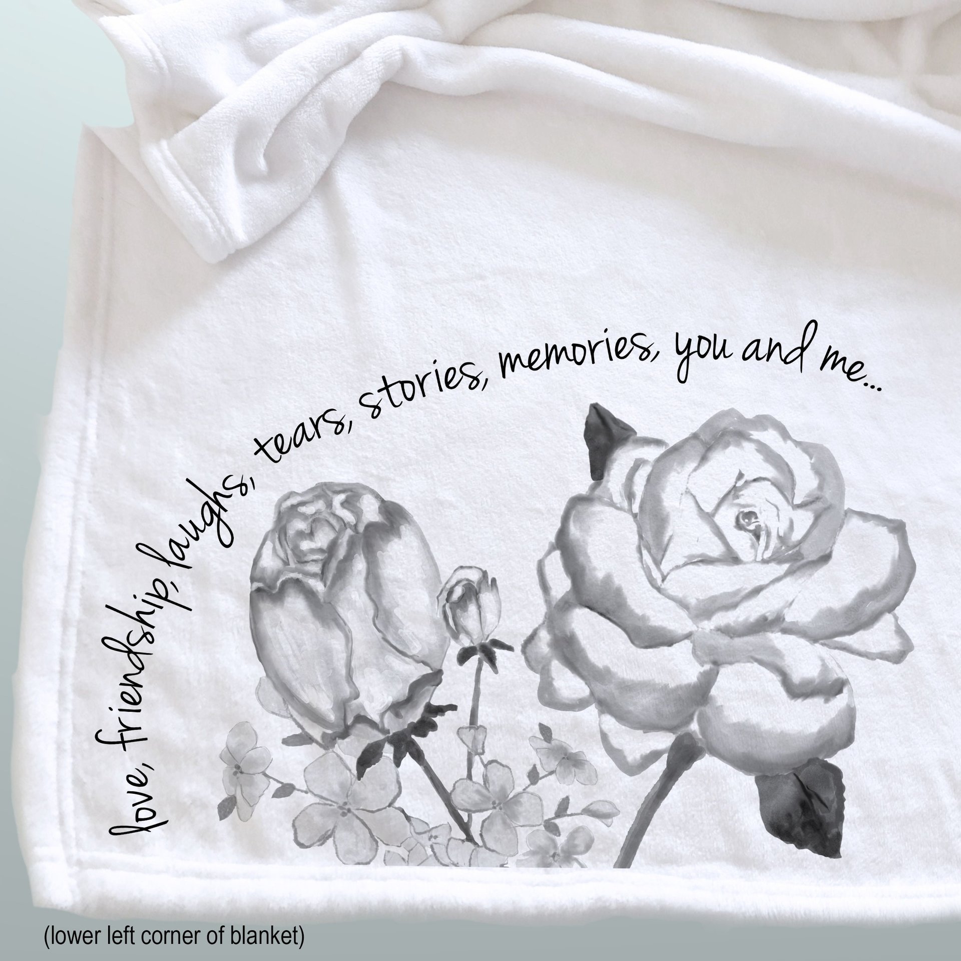 Personalized friendship throw blanket for a friend, a best friend that you have shared so much with, cozy fleece blanket personalized
