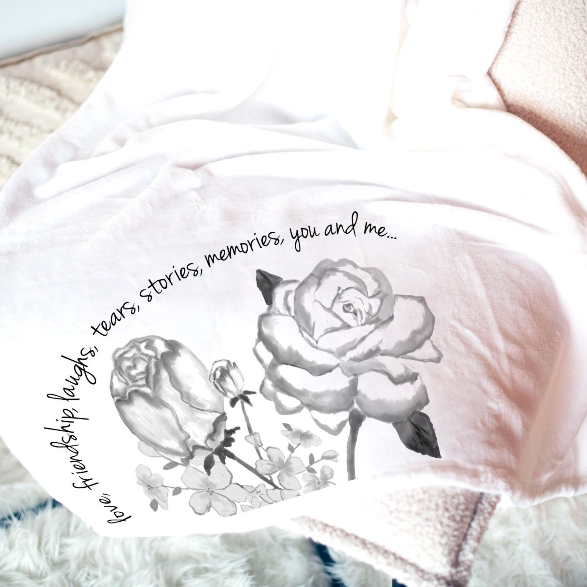 Personalized friendship throw blanket for a friend, a best friend that you have shared so much with, cozy fleece blanket personalized
