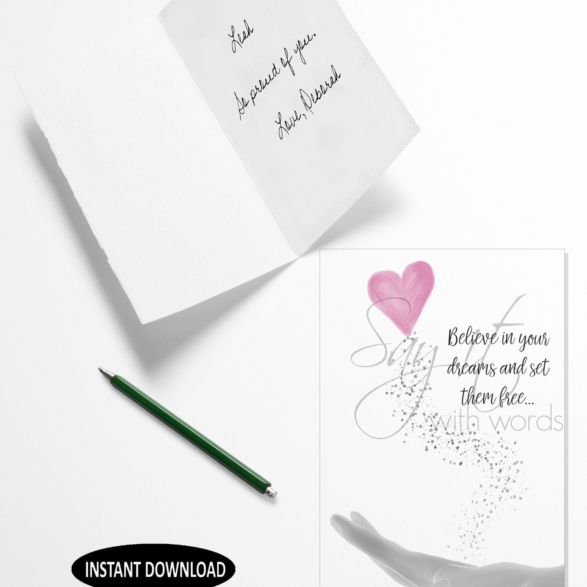 Believe in your dreams digital greeting card encouraging someone who is thinking of or starting something new