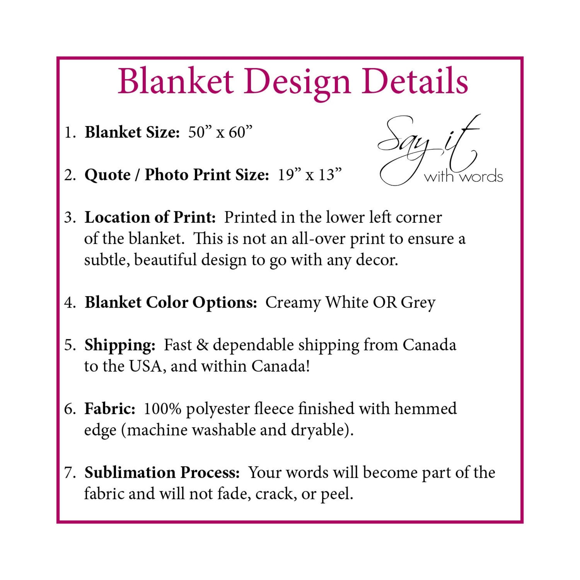A cozy personalized throw for someone about to make a big change in their life