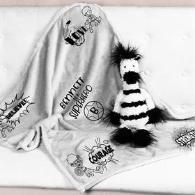 A cozy throw blanket for a child that is ill, sad or in need of some super powers!  A blanket of love and inspiration!