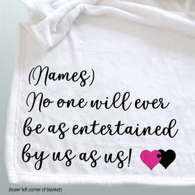 Funny personalized fleece blanket for a friend.