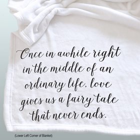 Personalized throw blanket, gift for boyfriend, girlfriend gift, word blanket, fairy tale, personalized anniversary or wedding gift