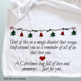 Personalized Cozy Christmas blanket for a friend, sending good wishes for happiness and joy this holiday season