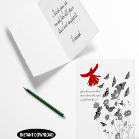 Printable greeting card, You have touched more lives than you will ever know, a thank you card for someone who has done so much for you